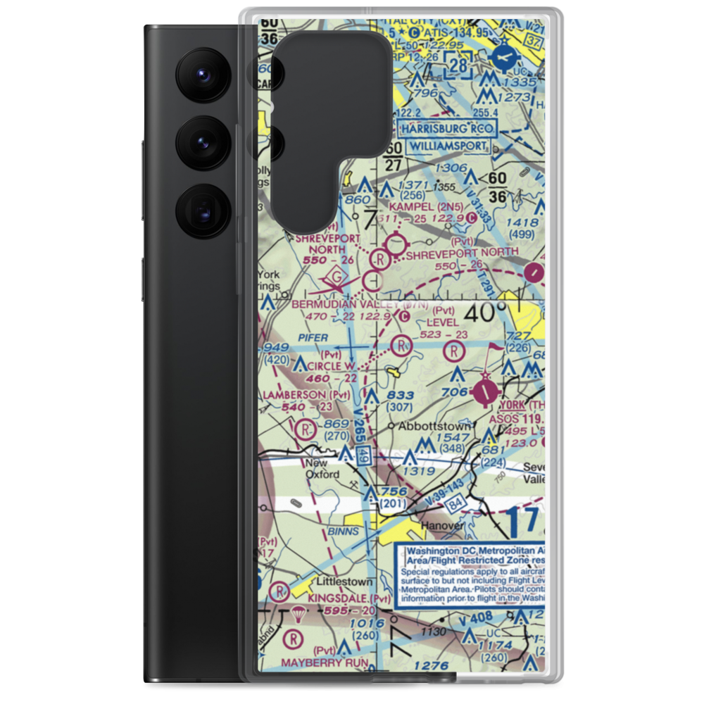 Circle W Airfield (PA72) VFR Sectional Samsung Case Samsung Galaxy S22 Ultra model shown