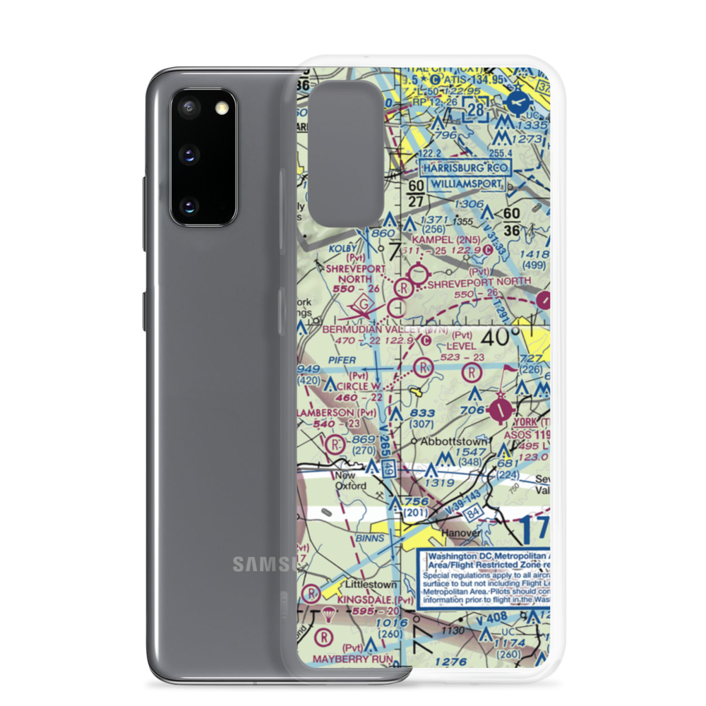 Circle W Airfield (PA72) VFR Sectional Samsung Case Samsung Galaxy S20 model shown