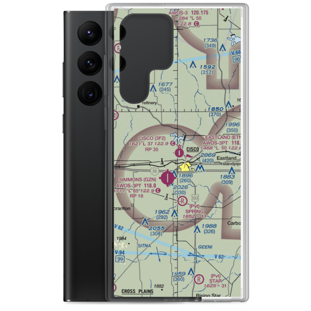 Cisco Municipal Airport (3F2) VFR Sectional Samsung Case Samsung Galaxy S22 Ultra model shown