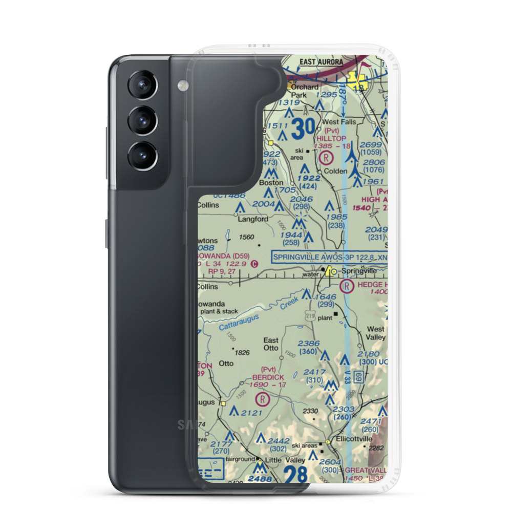 Ciszak Airport (35NY) VFR Sectional Samsung Case Samsung Galaxy S21 model shown