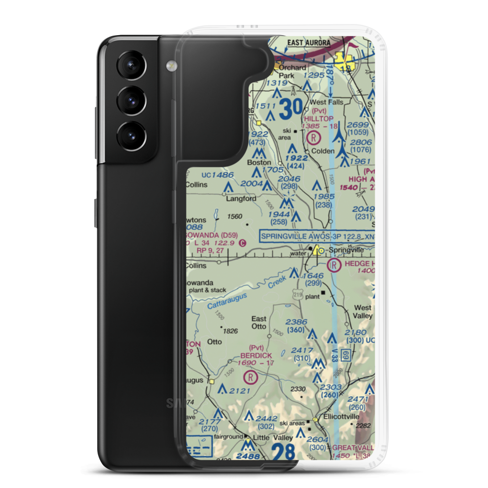 Ciszak Airport (35NY) VFR Sectional Samsung Case Samsung Galaxy S21 Plus model shown