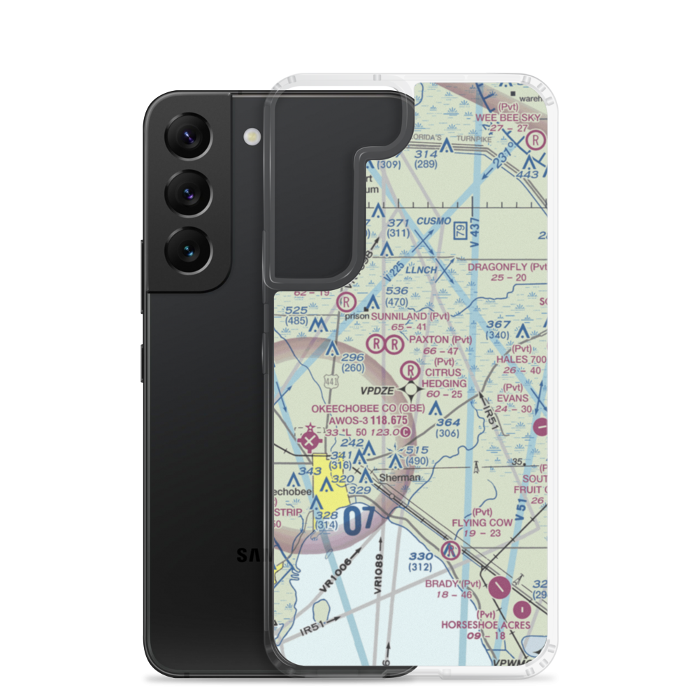 Citrus Hedging Ranch Airport (96FD) VFR Sectional Samsung Case Samsung Galaxy S22 model shown