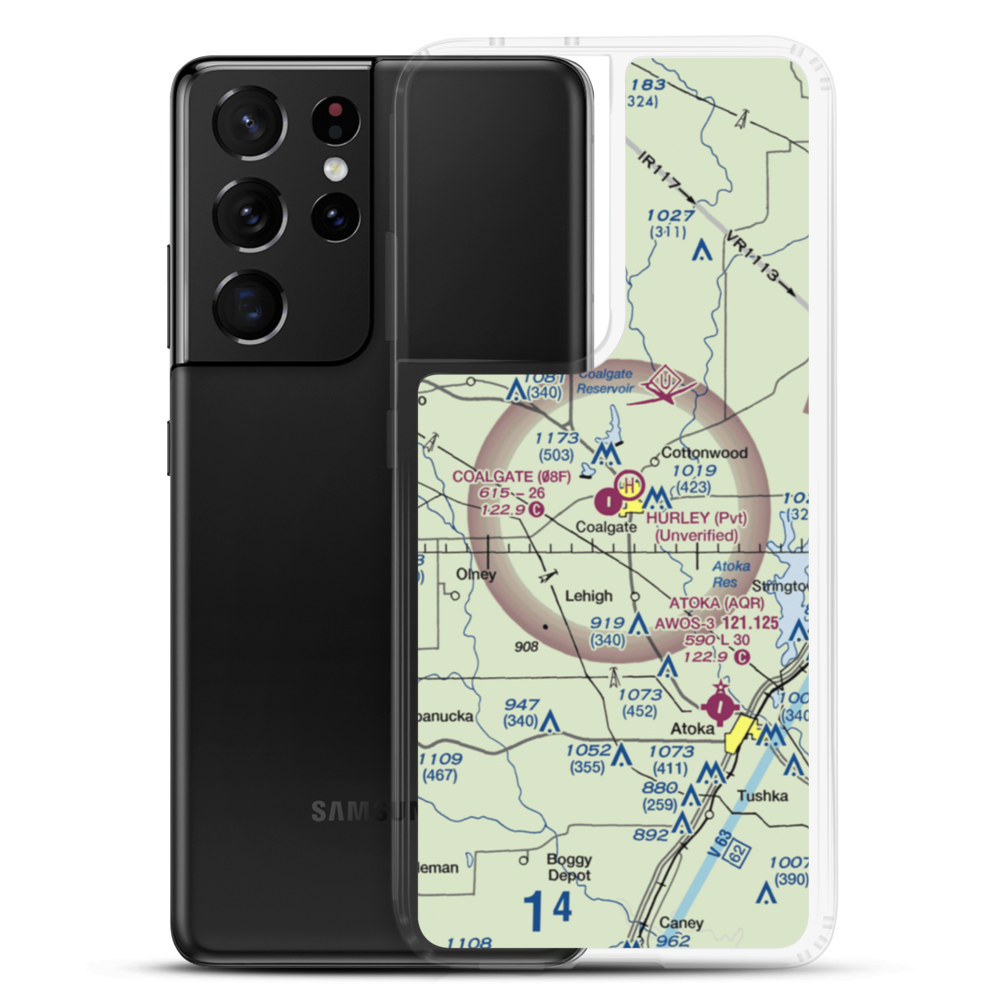 City of Coalgate Airport (08F) VFR Sectional Samsung Case Samsung Galaxy S21 Ultra model shown