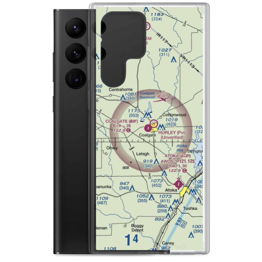 City of Coalgate Airport (08F) VFR Sectional Samsung Case Samsung Galaxy S22 Ultra model shown