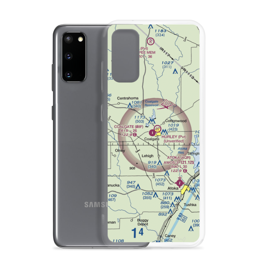 City of Coalgate Airport (08F) VFR Sectional Samsung Case Samsung Galaxy S20 model shown