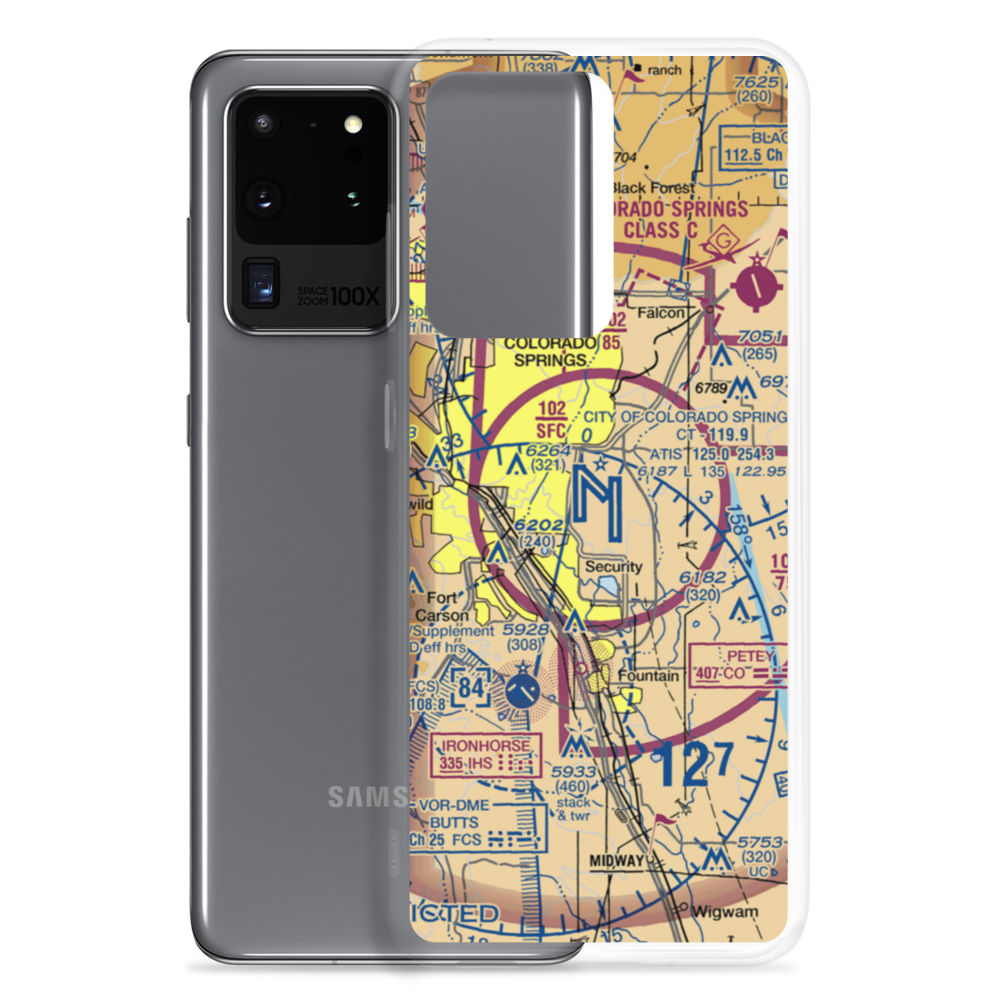 City of Colorado Springs Municipal Airport (COS) VFR Sectional Samsung Case Samsung Galaxy S20 Ultra model shown