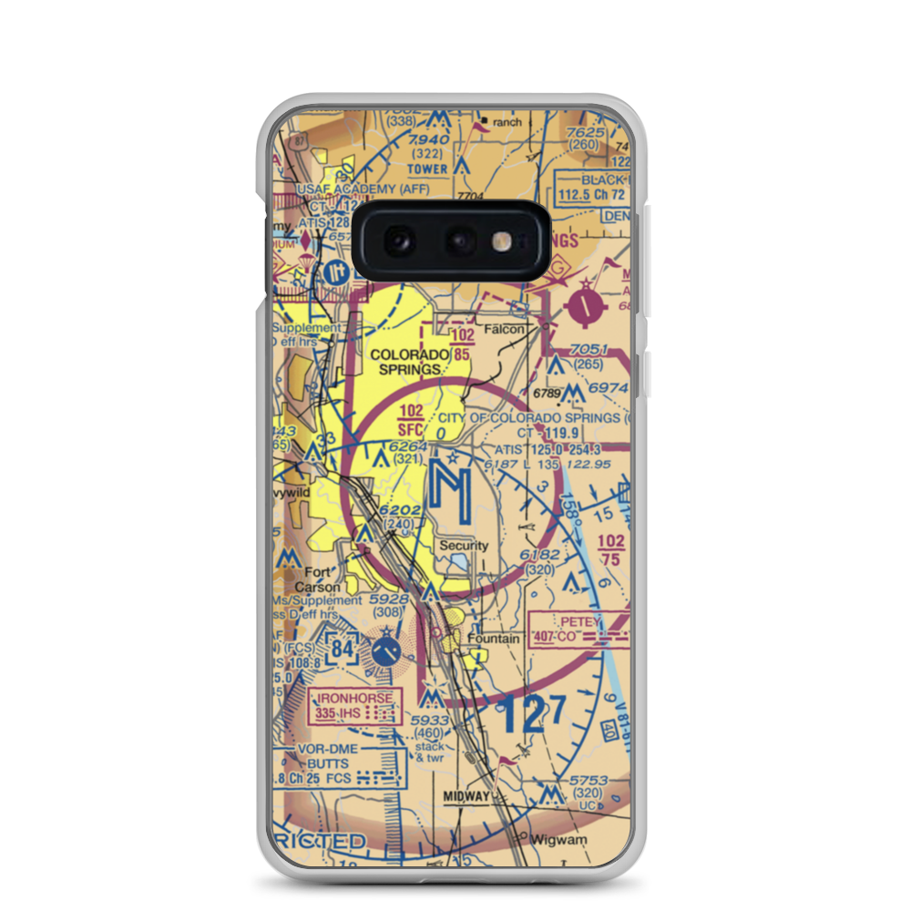 City of Colorado Springs Municipal Airport (COS) VFR Sectional Samsung Case Samsung Galaxy S10e model shown