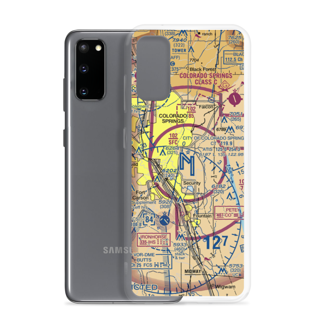 City of Colorado Springs Municipal Airport (COS) VFR Sectional Samsung Case Samsung Galaxy S20 model shown