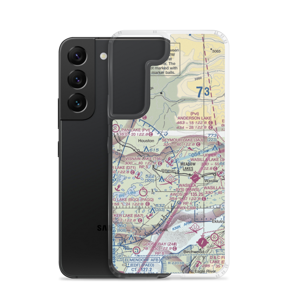 Cizek North Airport (6AK9) VFR Sectional Samsung Case Samsung Galaxy S22 model shown