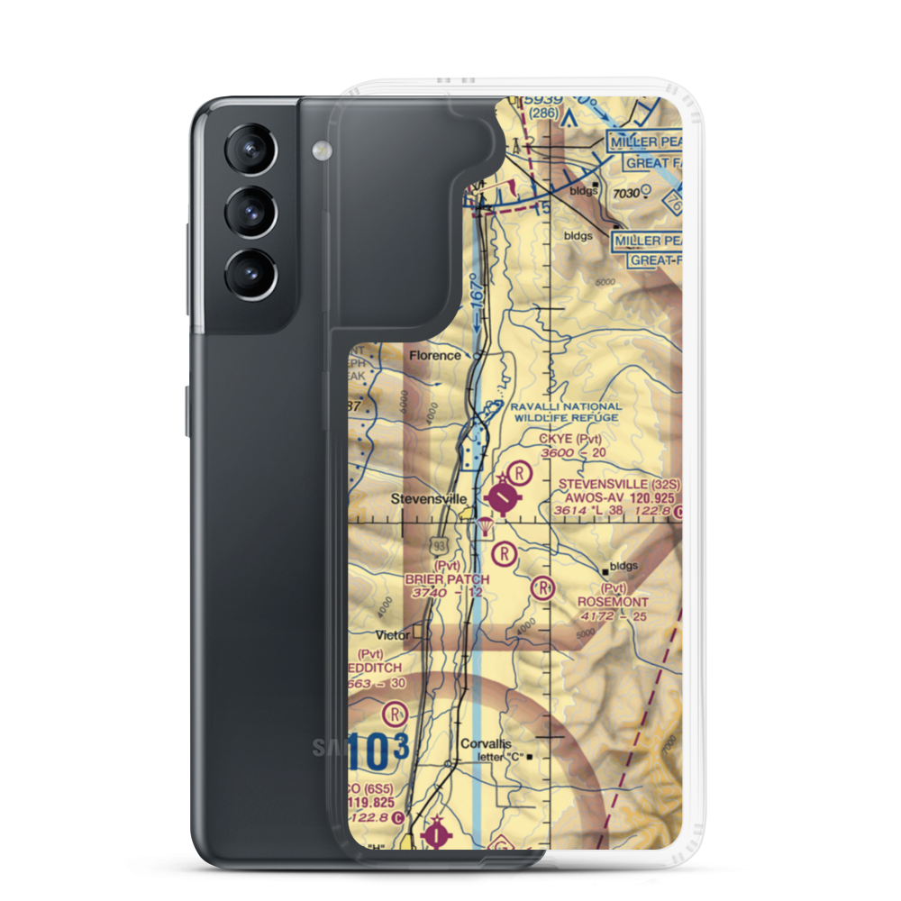 Ckye Field (MT32) VFR Sectional Samsung Case Samsung Galaxy S21 model shown