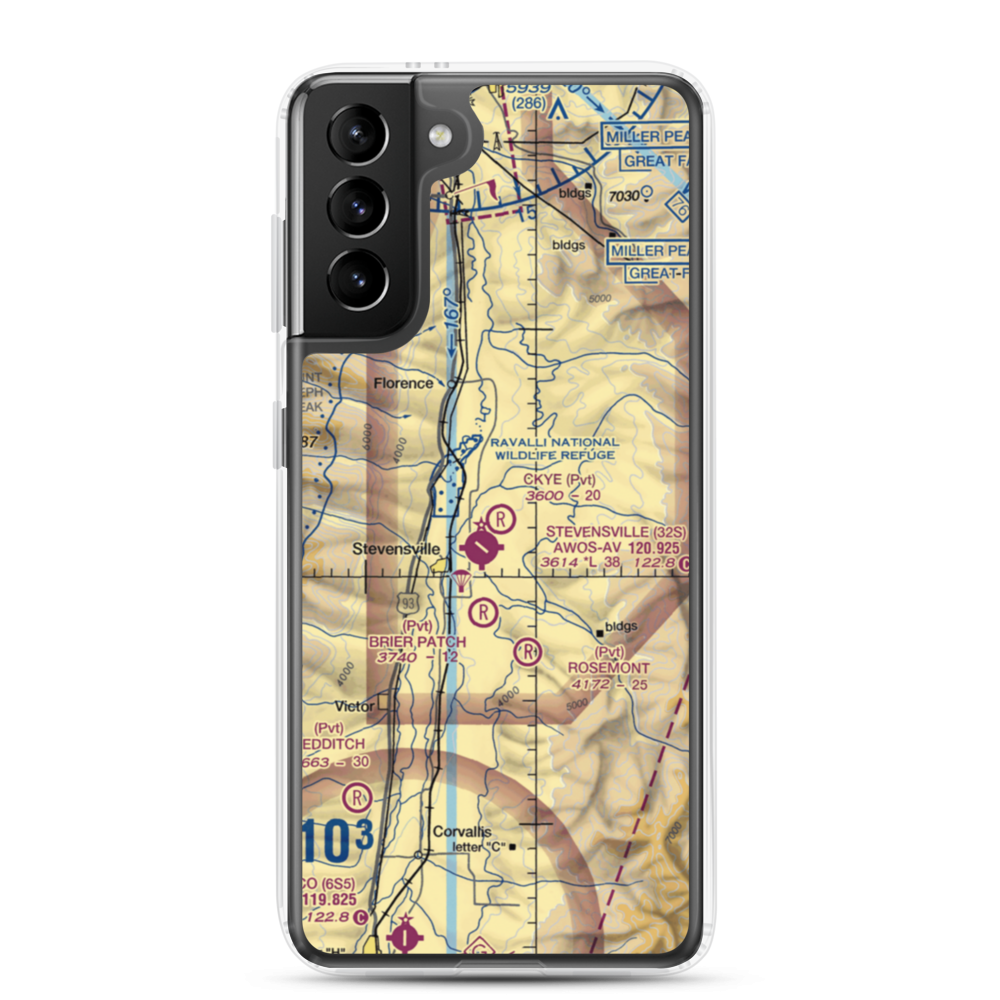 Ckye Field (MT32) VFR Sectional Samsung Case Samsung Galaxy S21 Plus model shown