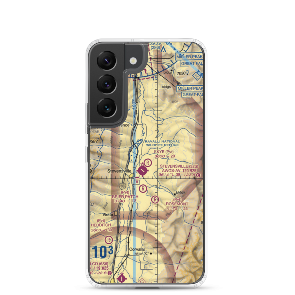 Ckye Field (MT32) VFR Sectional Samsung Case Samsung Galaxy S22 model shown