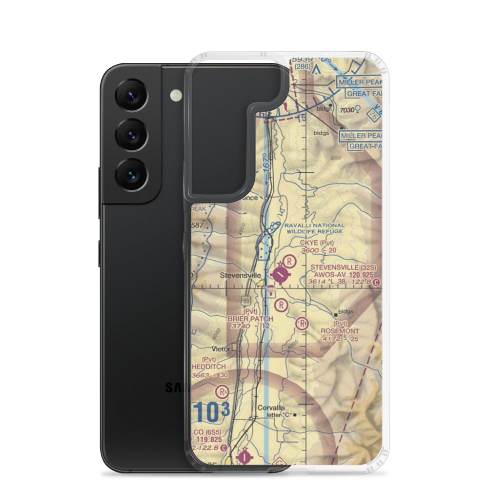 Ckye Field (MT32) VFR Sectional Samsung Case Samsung Galaxy S22 model shown