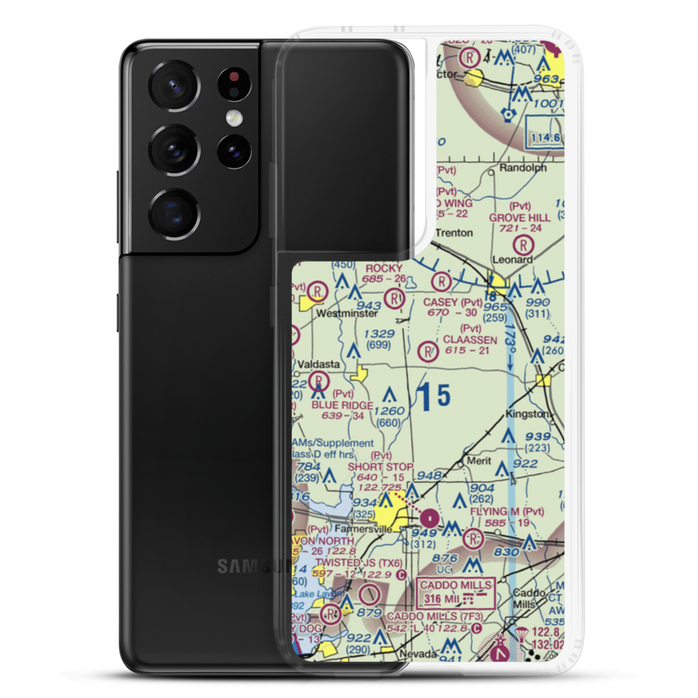 Claasen Airport (70TE) VFR Sectional Samsung Case Samsung Galaxy S21 Ultra model shown