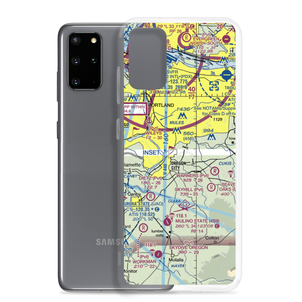 Clackamas Heights Airport (1OR6) VFR Sectional Samsung Case Samsung Galaxy S20 Plus model shown