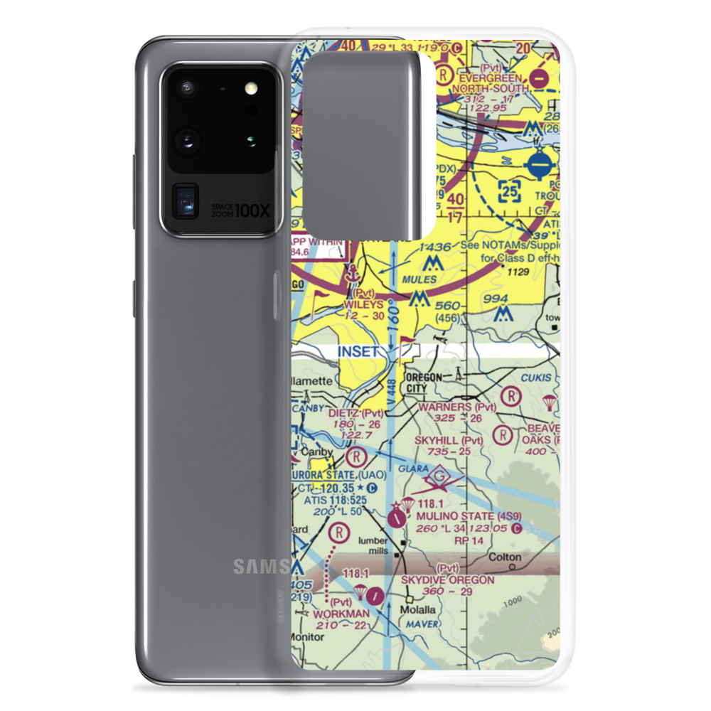 Clackamas Heights Airport (1OR6) VFR Sectional Samsung Case Samsung Galaxy S20 Ultra model shown