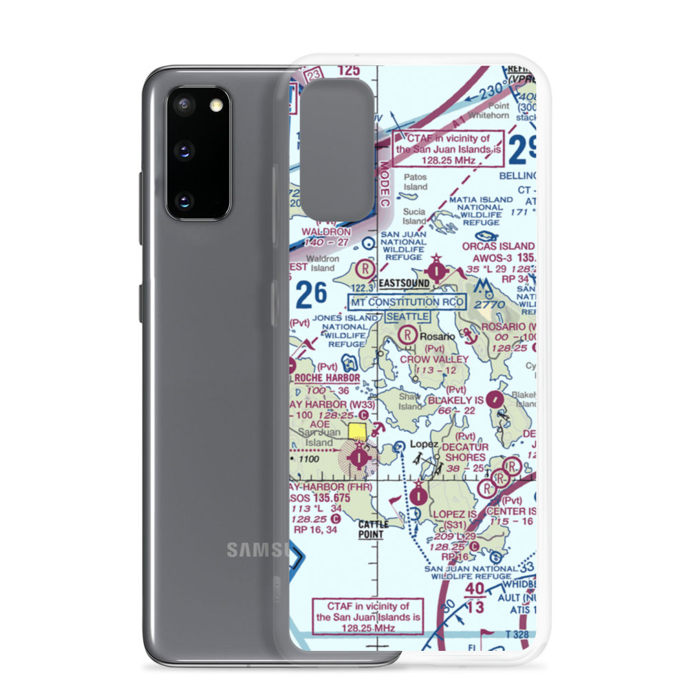 Clam Harbor Airport (WA35) VFR Sectional Samsung Case Samsung Galaxy S20 model shown