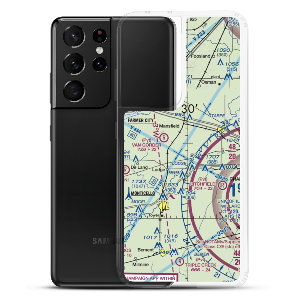 Clapper Airport (53IL) VFR Sectional Samsung Case Samsung Galaxy S21 Ultra model shown