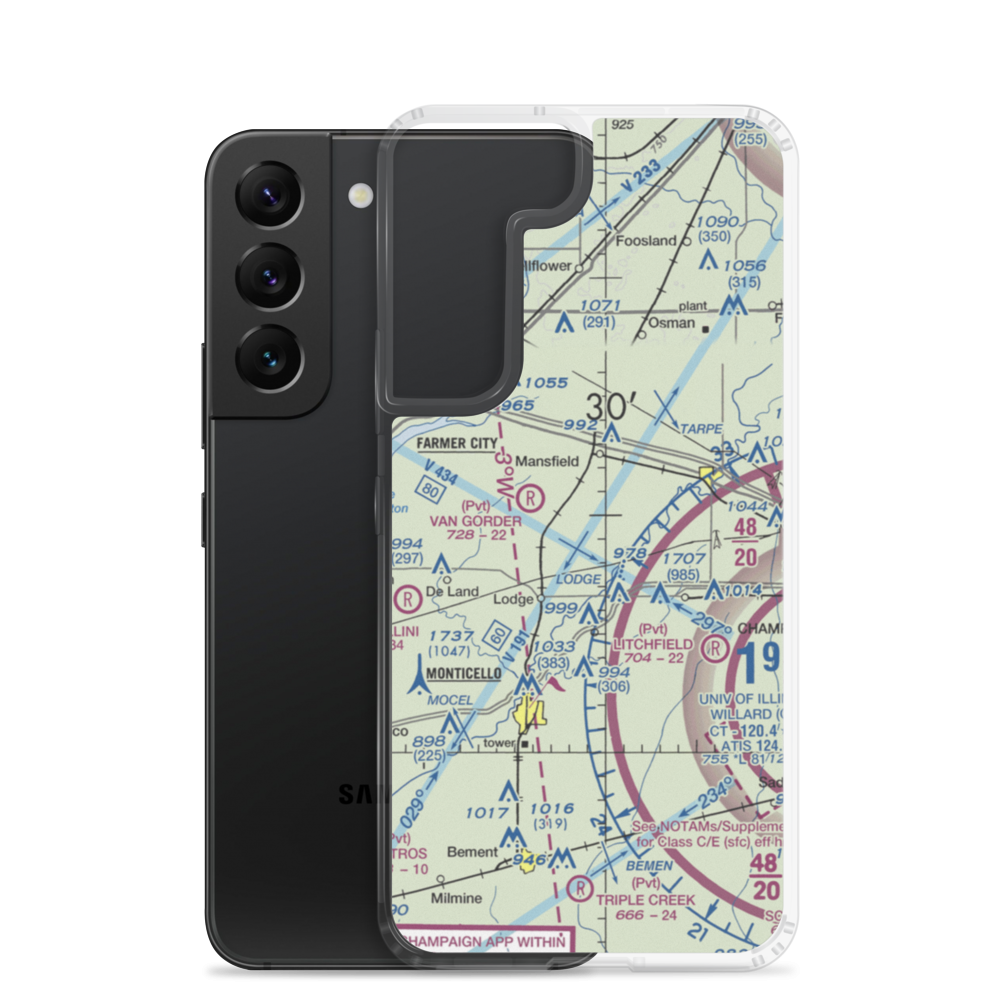 Clapper Airport (53IL) VFR Sectional Samsung Case Samsung Galaxy S22 model shown