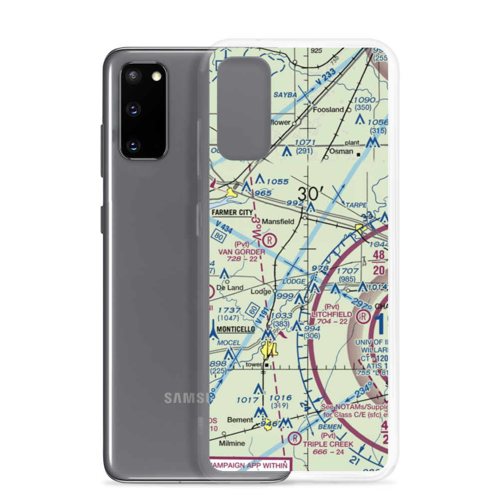 Clapper Airport (53IL) VFR Sectional Samsung Case Samsung Galaxy S20 model shown