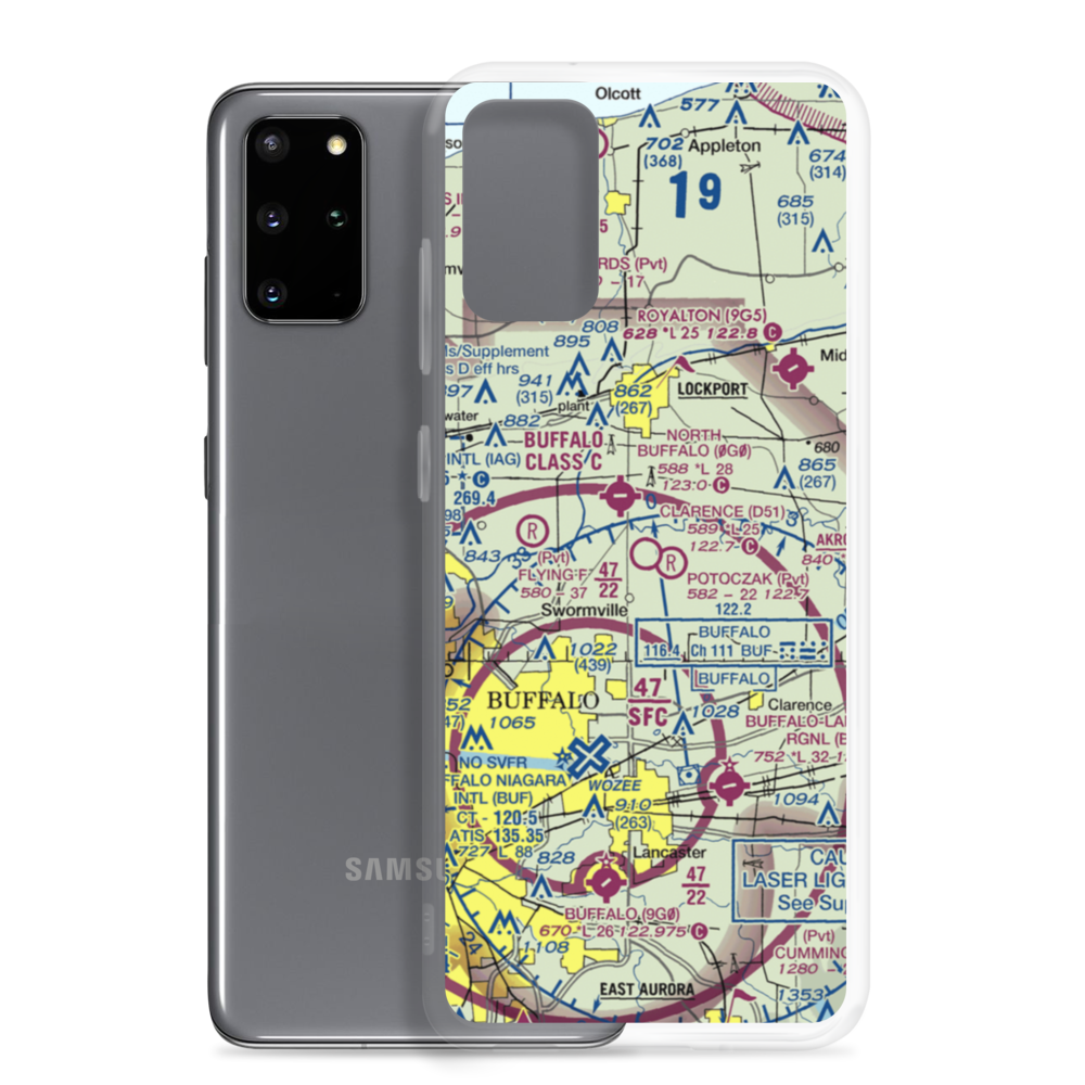 Clarence Aerodrome (D51) VFR Sectional Samsung Case Samsung Galaxy S20 Plus model shown