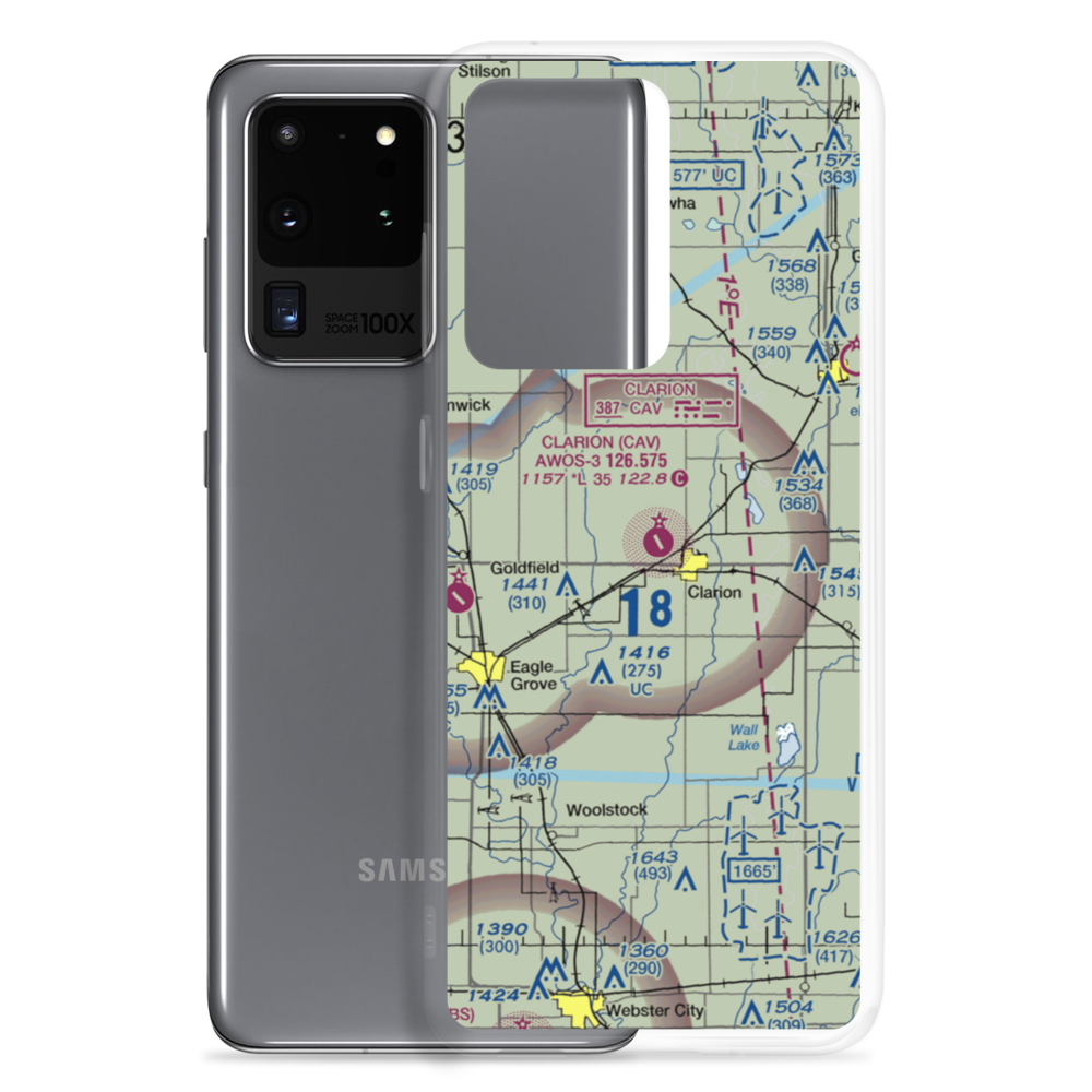 Clarion Municipal Airport (CAV) VFR Sectional Samsung Case Samsung Galaxy S20 Ultra model shown