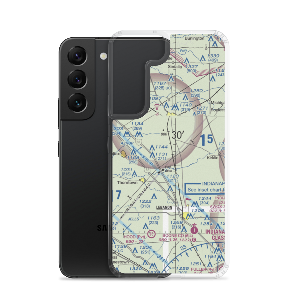 Clark Airport (19IN) VFR Sectional Samsung Case Samsung Galaxy S22 model shown