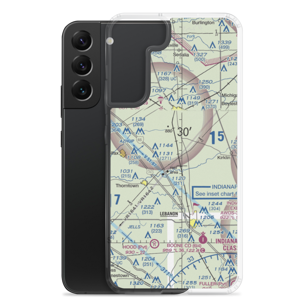 Clark Airport (19IN) VFR Sectional Samsung Case Samsung Galaxy S22 Plus model shown