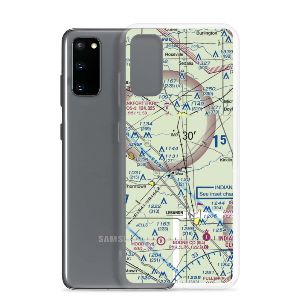 Clark Airport (19IN) VFR Sectional Samsung Case Samsung Galaxy S20 model shown