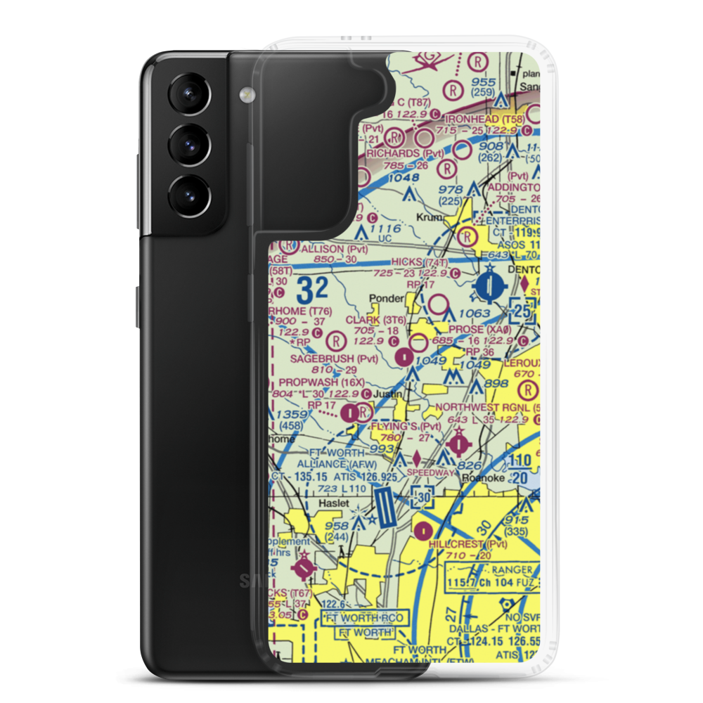 Clark Airport (3T6) VFR Sectional Samsung Case Samsung Galaxy S21 Plus model shown