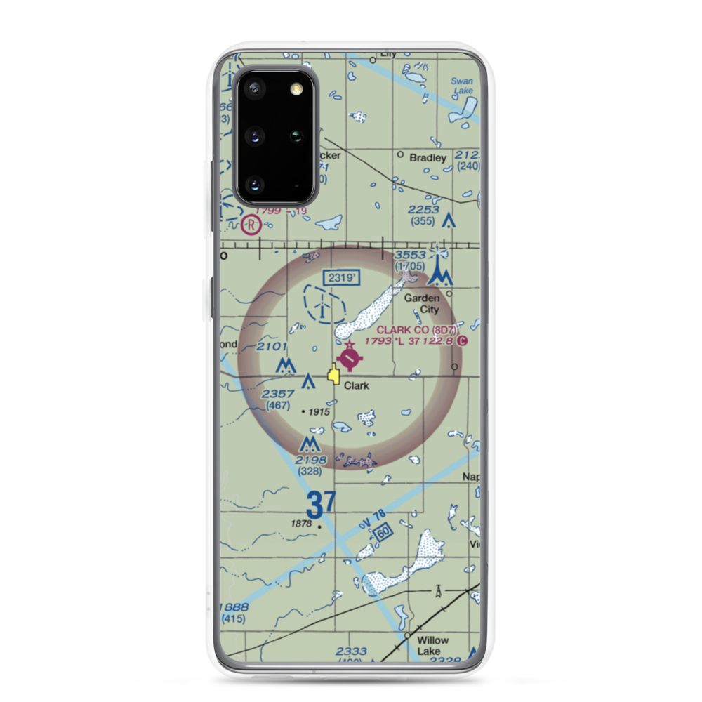 Clark County Airport (8D7) VFR Sectional Samsung Case Samsung Galaxy S20 Plus model shown