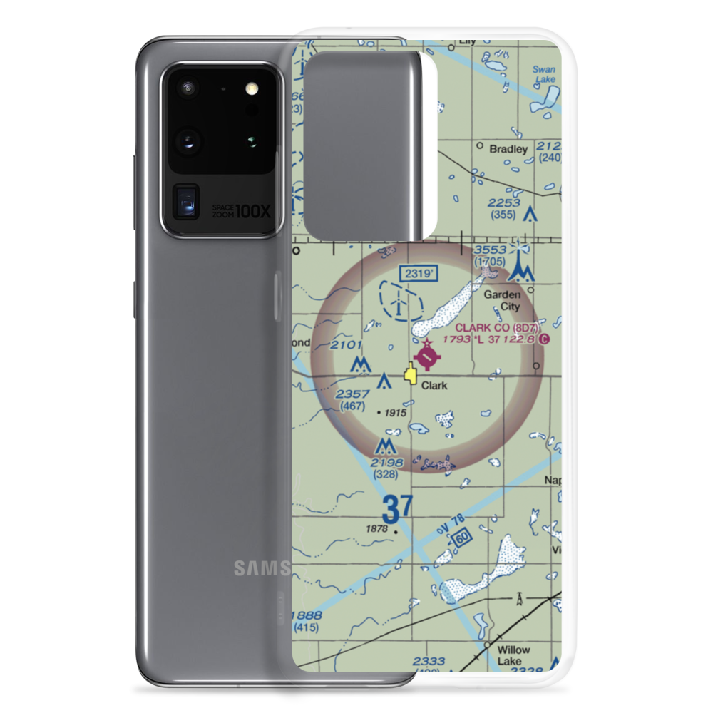 Clark County Airport (8D7) VFR Sectional Samsung Case Samsung Galaxy S20 Ultra model shown