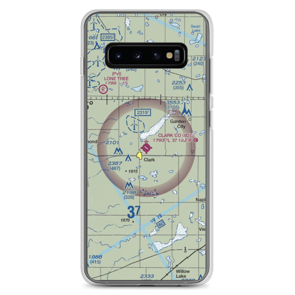 Clark County Airport (8D7) VFR Sectional Samsung Case Samsung Galaxy S10+ model shown