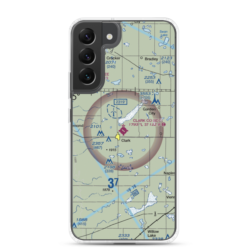 Clark County Airport (8D7) VFR Sectional Samsung Case Samsung Galaxy S22 Plus model shown