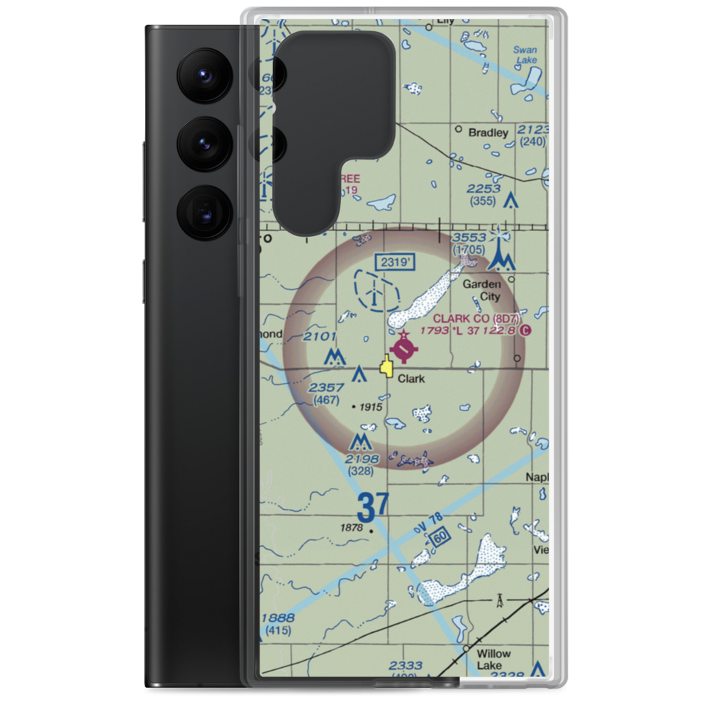 Clark County Airport (8D7) VFR Sectional Samsung Case Samsung Galaxy S22 Ultra model shown