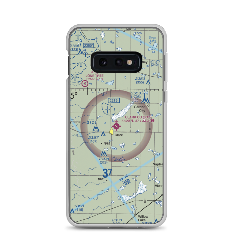 Clark County Airport (8D7) VFR Sectional Samsung Case Samsung Galaxy S10e model shown
