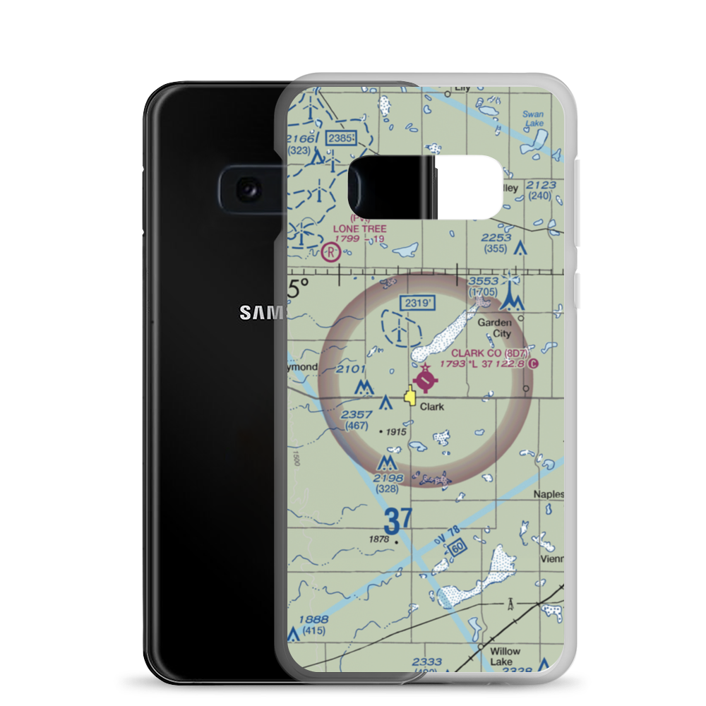 Clark County Airport (8D7) VFR Sectional Samsung Case Samsung Galaxy S10e model shown