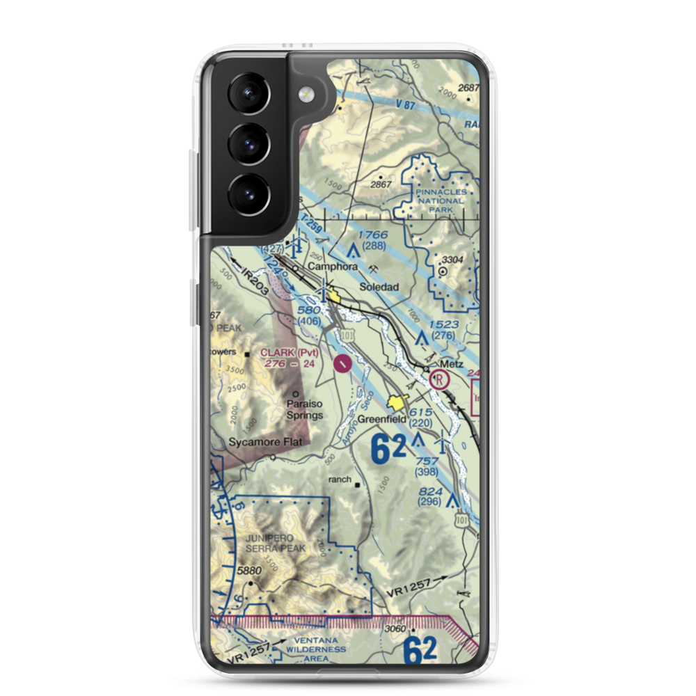 Clark Ranch Airport (3CA9) VFR Sectional Samsung Case Samsung Galaxy S21 Plus model shown