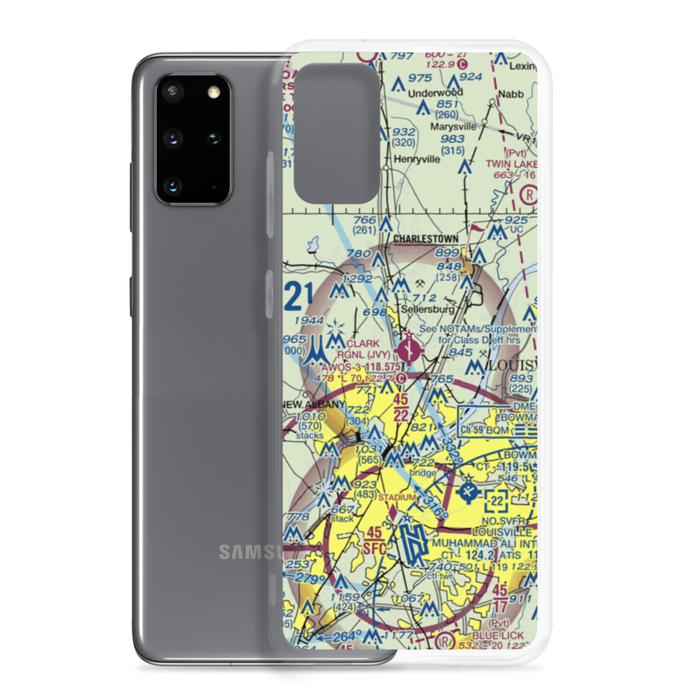Clark Regional Airport (JVY) VFR Sectional Samsung Case Samsung Galaxy S20 Plus model shown