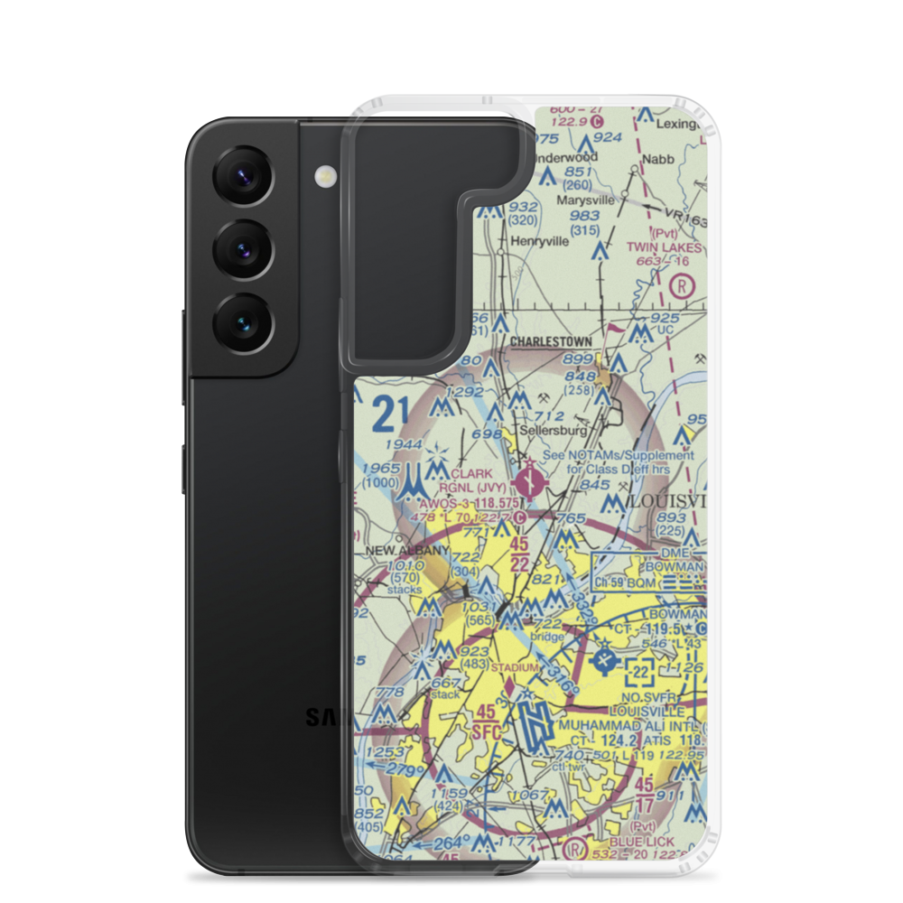 Clark Regional Airport (JVY) VFR Sectional Samsung Case Samsung Galaxy S22 model shown