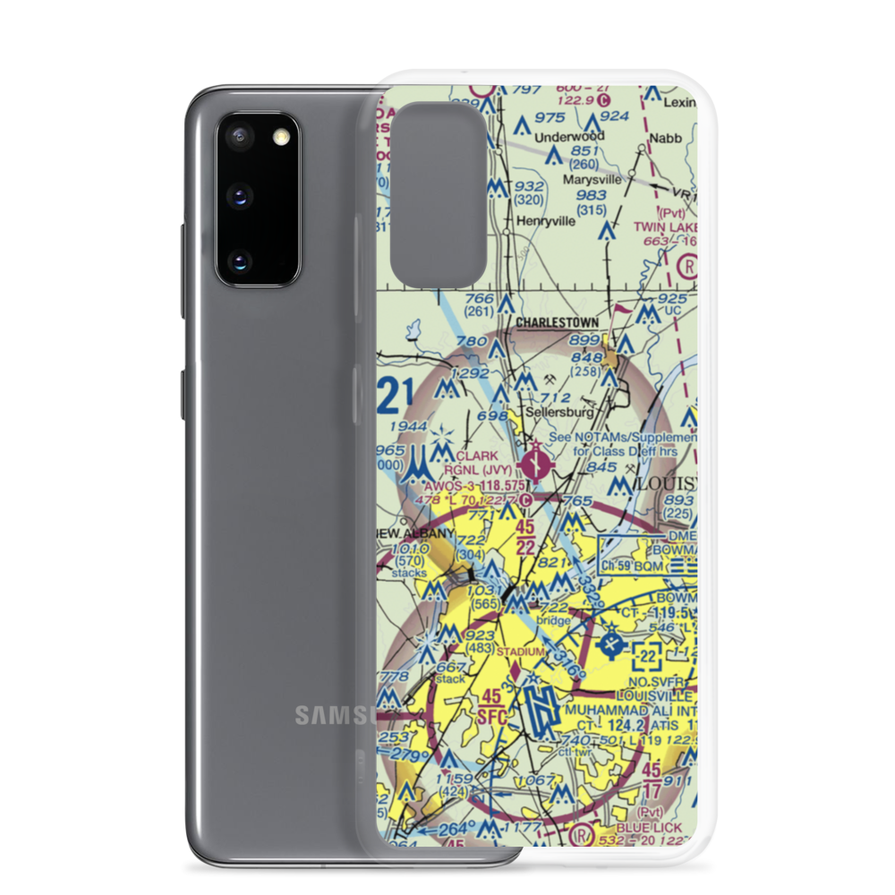 Clark Regional Airport (JVY) VFR Sectional Samsung Case Samsung Galaxy S20 model shown