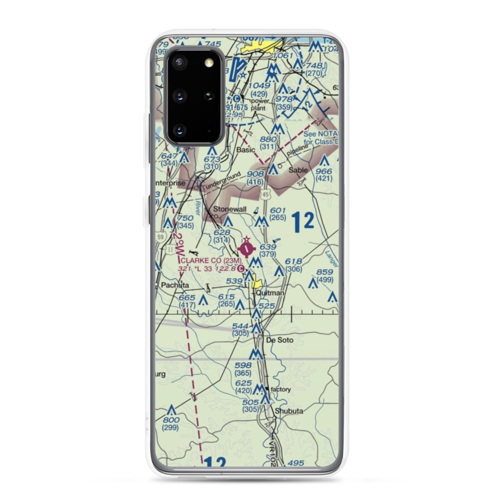 Clarke County Airport (23M) VFR Sectional Samsung Case Samsung Galaxy S20 Plus model shown