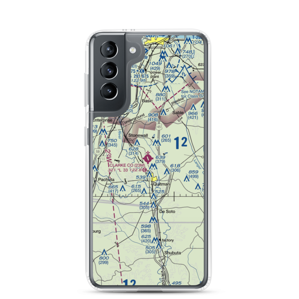 Clarke County Airport (23M) VFR Sectional Samsung Case Samsung Galaxy S21 model shown