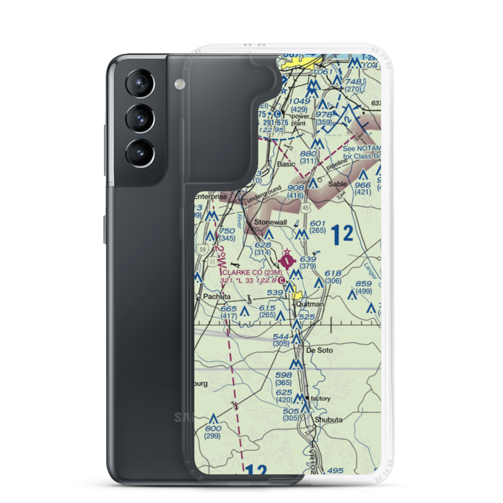 Clarke County Airport (23M) VFR Sectional Samsung Case Samsung Galaxy S21 model shown