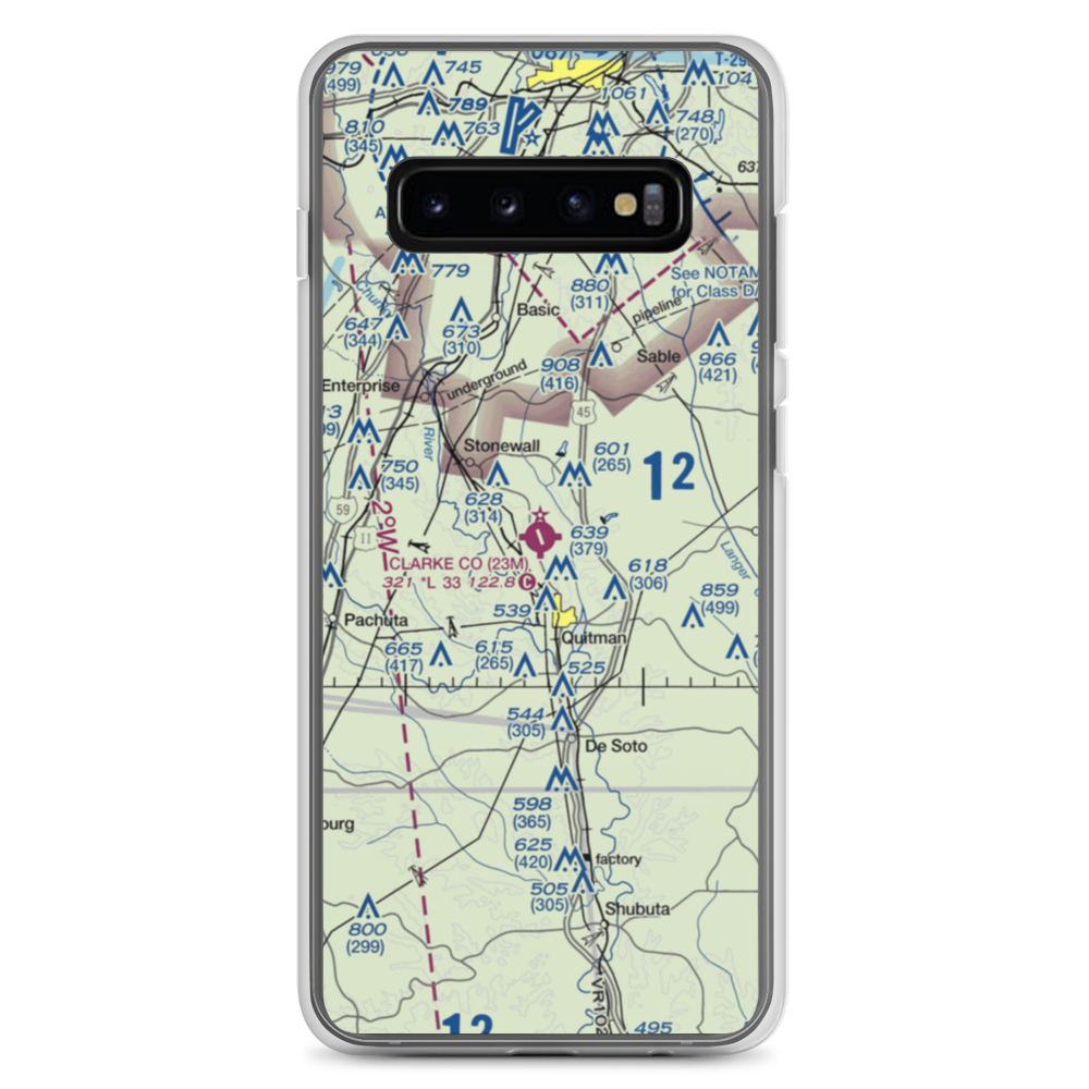 Clarke County Airport (23M) VFR Sectional Samsung Case Samsung Galaxy S10+ model shown