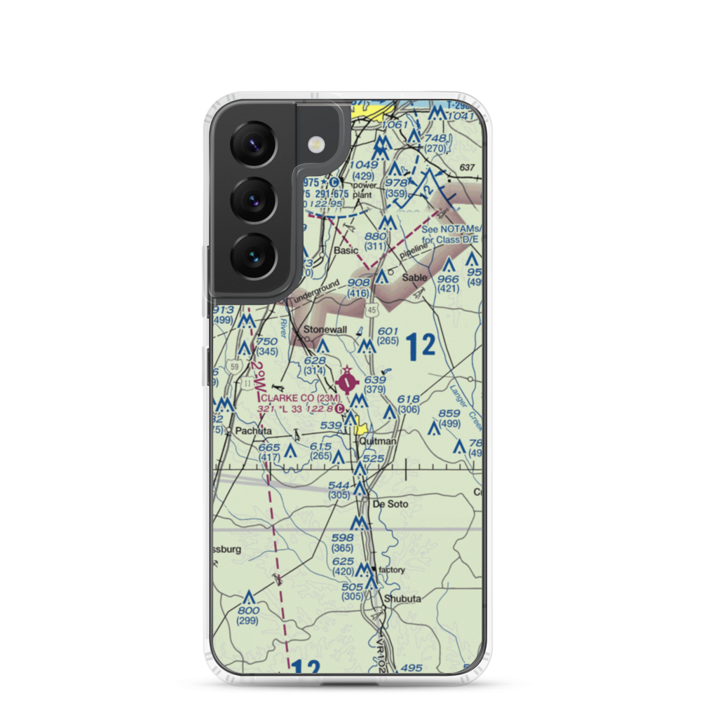 Clarke County Airport (23M) VFR Sectional Samsung Case Samsung Galaxy S22 model shown