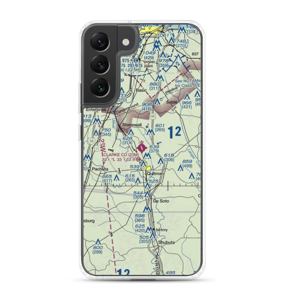 Clarke County Airport (23M) VFR Sectional Samsung Case Samsung Galaxy S22 Plus model shown
