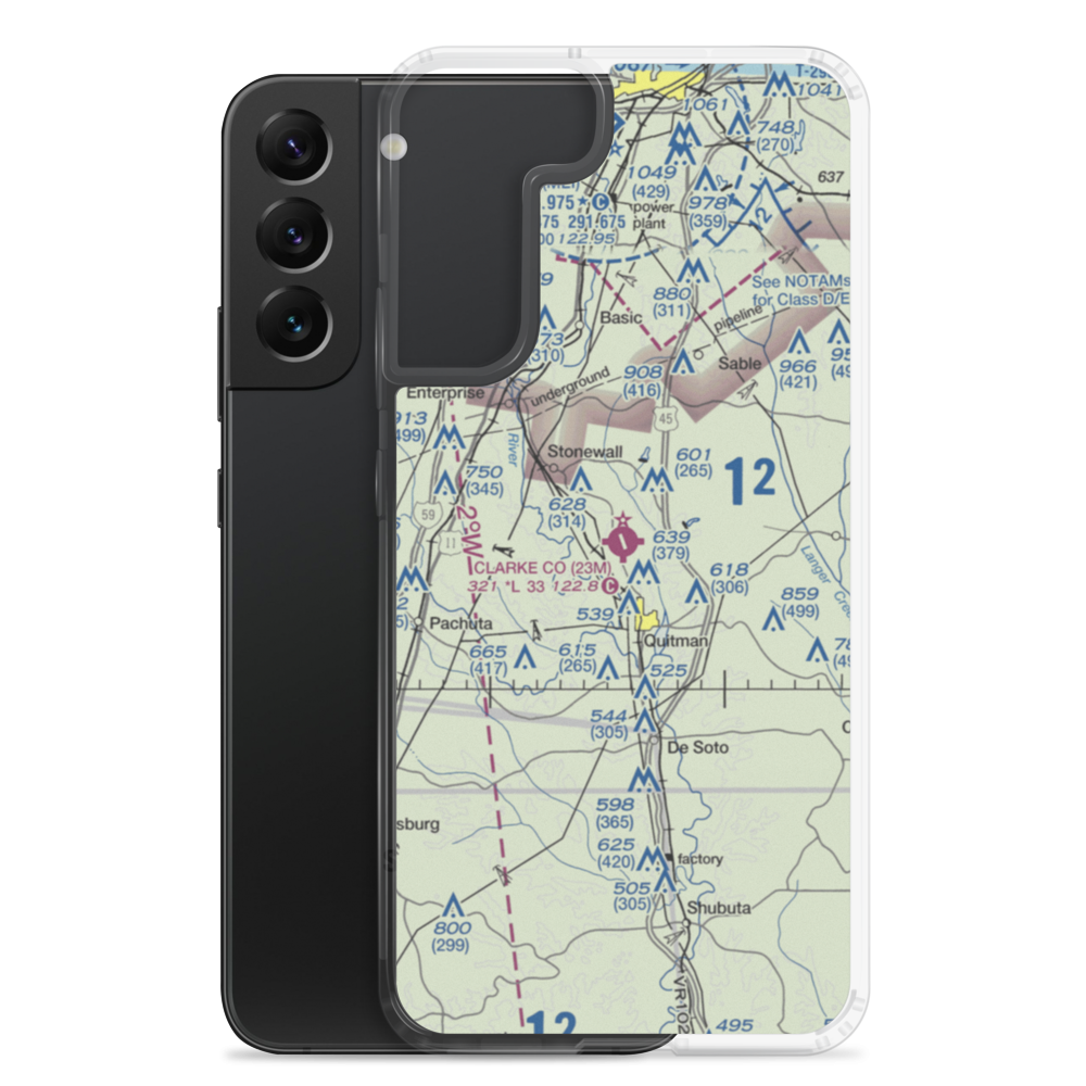 Clarke County Airport (23M) VFR Sectional Samsung Case Samsung Galaxy S22 Plus model shown