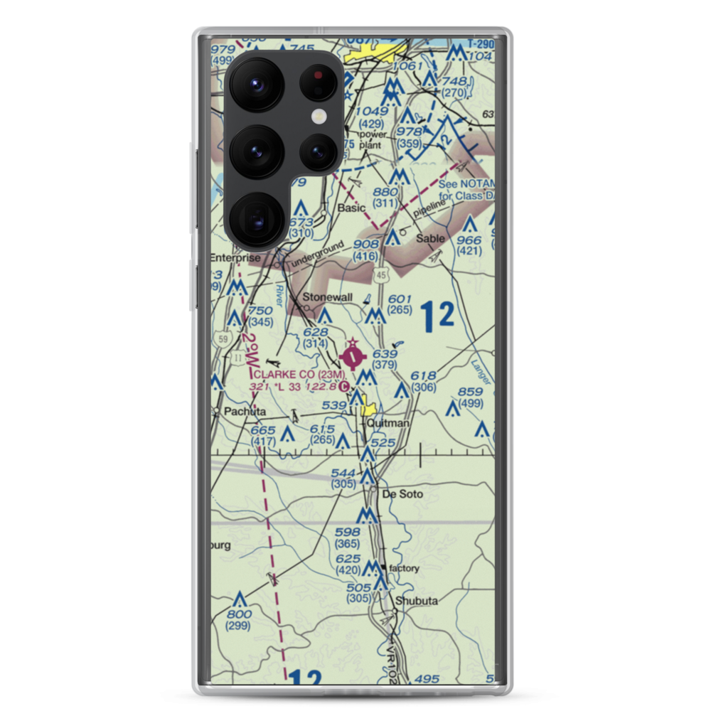 Clarke County Airport (23M) VFR Sectional Samsung Case Samsung Galaxy S22 Ultra model shown