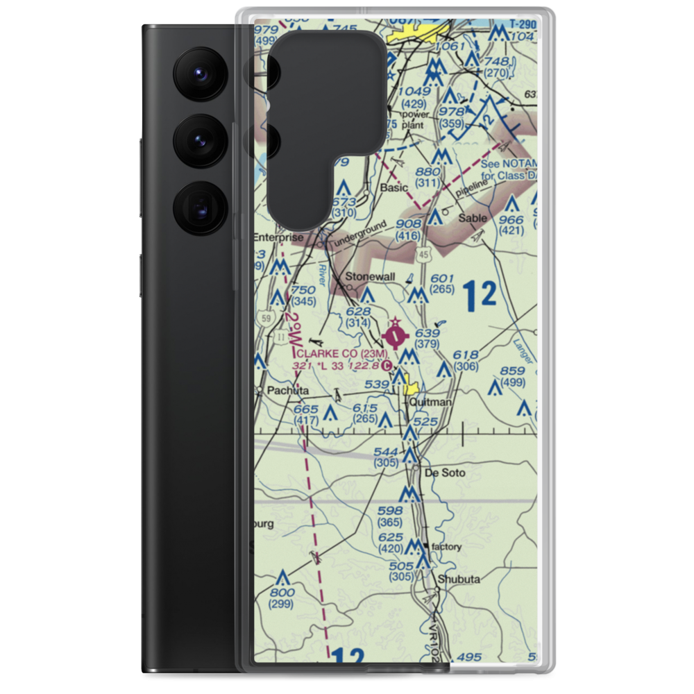 Clarke County Airport (23M) VFR Sectional Samsung Case Samsung Galaxy S22 Ultra model shown